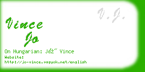 vince jo business card